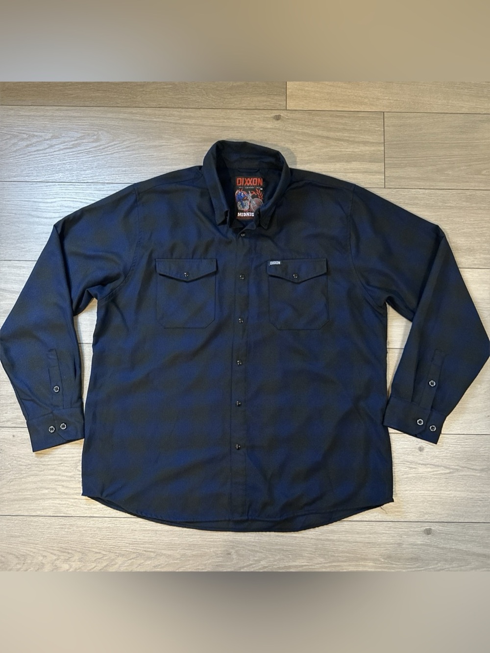 Dixxon Flannel Company Size XXL Midnight 10YR Mens Plaid Pearl Snap Shirt #32821